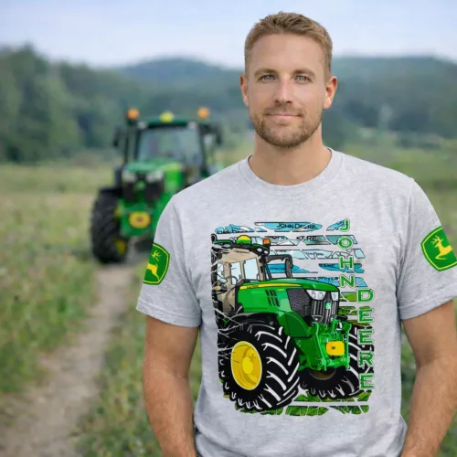 Zöld Traktor FELIRATOS SZÜRKE PÓLÓ