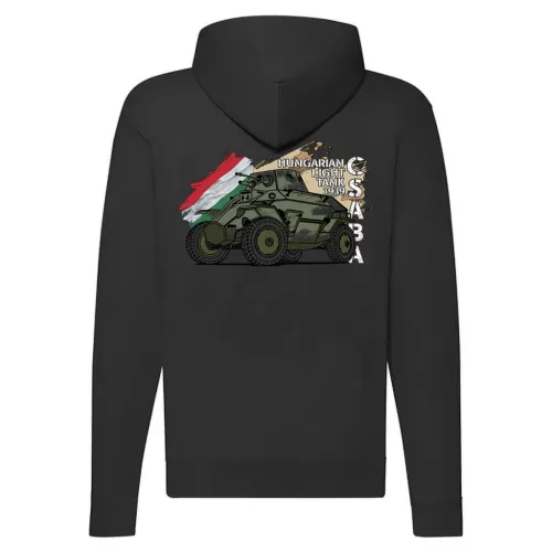 Csaba Light Tank style cipzáras pulóver (fekete)