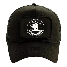 SKODA Fekete Cserélhető Tapaszos Baseball Sapka