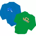 2 DARABOS KUTYÁS, DELFINES SZETT (KÉK-ZÖLD) HOSSZÚ UJJÚ