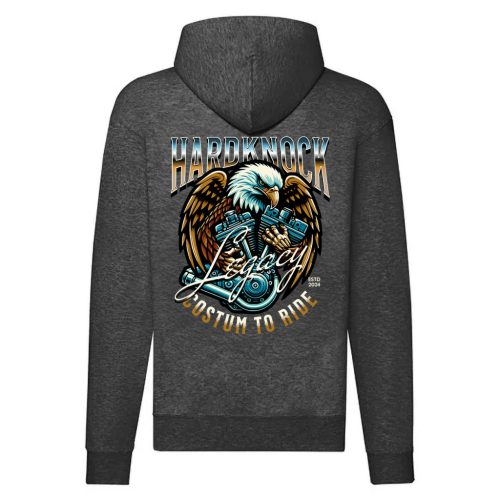 HARDKNOCK MOTOROS SZÜRKE CIPZÁRAS PULÓVER