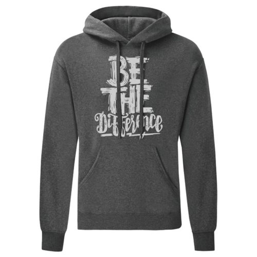 Be the Difference Szürke kenguruzsebes pulóver