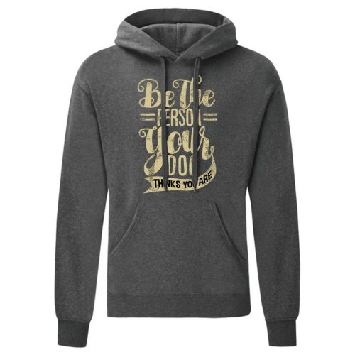 Be the Person…Szürke kenguruzsebes pulóver