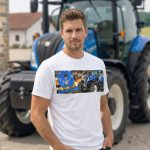 FEHÉR PÓLÓ NEW HOLLAND MINTÁVAL