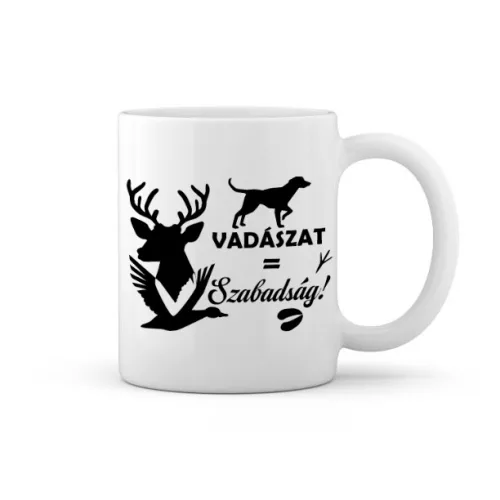Vadászat=szabadság bögre