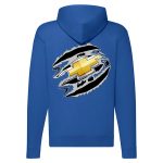 CHEVROLET CIPZÁRAS KÉK KAPUCNIS PULÓVER