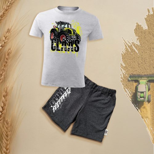 Claas új szürke gyerek rövidujjú és rövidnadrág szett