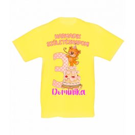   MACIS RÖVID UJJÚ 3.SZÜLINAPOSVANÍLIA SÁRGA LÁNY GYEREK PÓLÓ