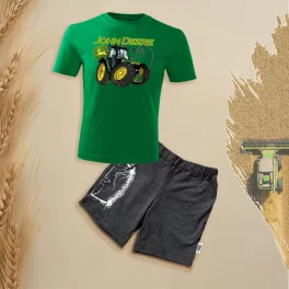   Zöld traktor régi zöld gyerek rövidujjú és rövidnadrág szett