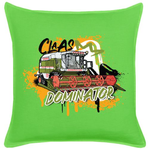 CLAAS DOMINATOR ZÖLD PAMUTVÁSZON DÍSZPÁRNA (DOMINATOR KING)