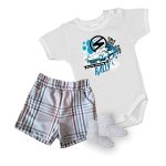 TRABANT FEHÉR  baba body szett rövid