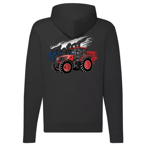 Zetor C. 170 Kapucnis cipzáras pulóver fekete