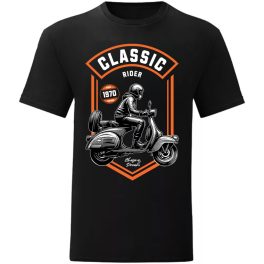 CLASSIC RIDER MOTOROS PÓLÓ FEKETE