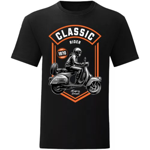 CLASSIC RIDER MOTOROS PÓLÓ FEKETE