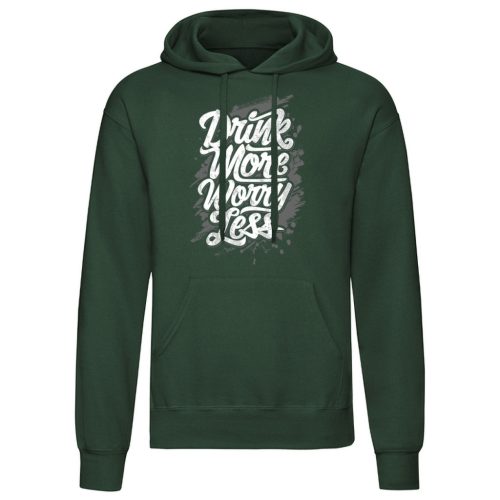 Drink more…Zöld kenguruzsebes pulóver