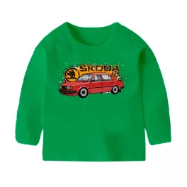 SKODA 120 HOSSZÚ UJJÚ GYEREK PÓLÓ ZÖLD