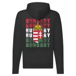 Hungary címer cipzáras pulóver (fekete)