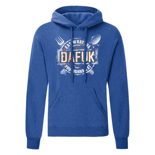 Eat Whateva Dafuk…Kék kenguruzsebes pulóver 