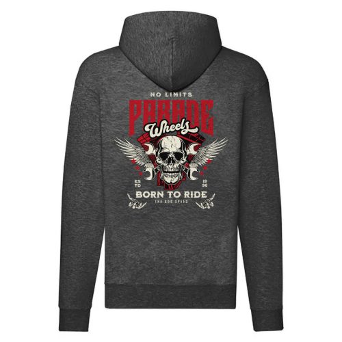 PARADE MOTOROS SZÜRKE CIPZÁRAS PULÓVER