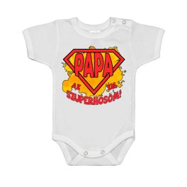 PAPA AZ ÉN SZUPERHŐSÖM FEHÉR BODY