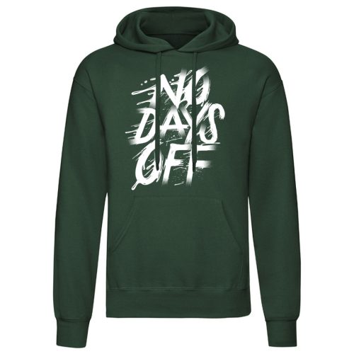 No Days off Zöld kenguruzsebes pulóver