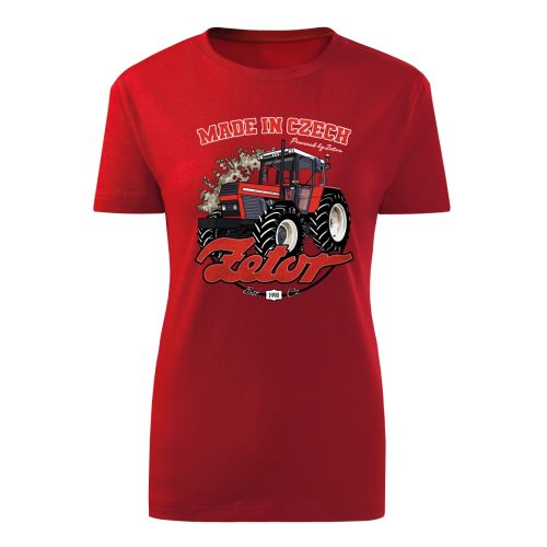 Zetor 10245 piros traktoros női póló