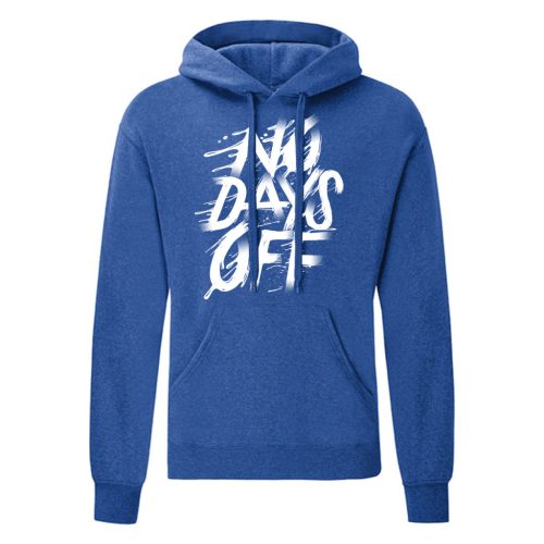 No Days off Kék kenguruzsebes pulóver