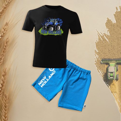 New Holland fekete gyerek rövidujjú és rövidnadrág szett