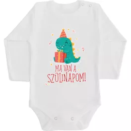 DÍNÓ SZÜLINAPOS! FEHÉR HOSSZÚ BABA BODY