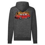 SKODA 120 CIPZÁRAS SÖTÉTSZÜRKE KAPUCNIS PULÓVER 