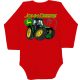Zöld Traktor Baby Body PIROS HOSSZÚ UJJÚ