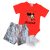 Rövid ujjú Piros body + rövid nadrág  és zokni