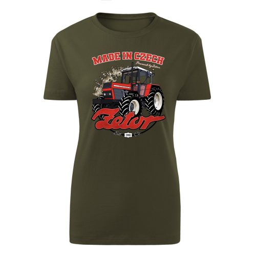 Zetor 10245 zöld traktoros női póló
