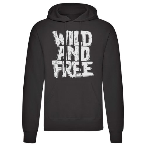 Wild and Free Fekete kenguruzsebes pulóver