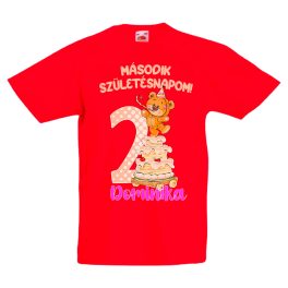 MACIS RÖVID UJJÚ 2.SZÜLINAPOS PIROS LÁNY GYEREK PÓLÓ