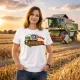 Claas Dominator fehér traktoros női póló
