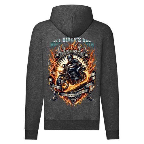 HELL RIDER'S MOTOROS SZÜRKE CIPZÁRAS PULÓVER