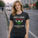 Békét a szívbe női póló (fekete)