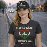 Békét a szívbe női póló (fekete)