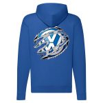 VOLKSWAGEN CIPZÁRAS KÉK KAPUCNIS PULÓVER