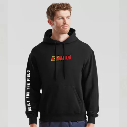 CLAAS Style kenguruzsebes pulóver fekete színben