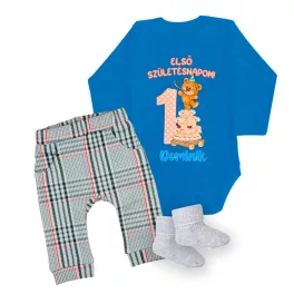 Macis Hosszú ujjú kék body + nadrág  