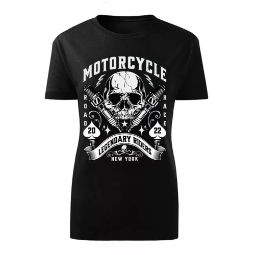 MOTORCYCLE LEGENDARY MOTOROS FEKETE NŐI PÓLÓ