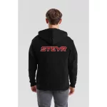 STEYR Style cipzáros pulóver fekete színben