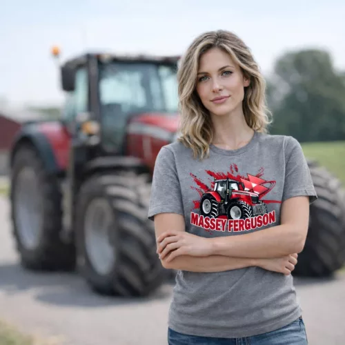 Massey Ferguson szürke női traktoros póló