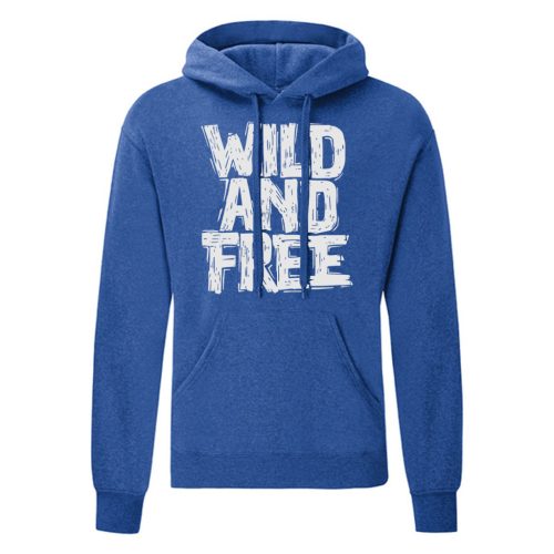 Wild and Free Kék kenguruzsebes pulóver