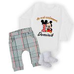 Hosszú ujjú fehér body + nadrág  