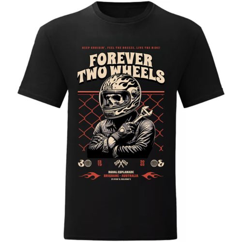FOREVER TWO WHEELS FEKETE PÓLÓ