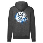 RALLYS VOLKSWAGEN BOGÁR (KÄFER) SÖTÉTSZÜRKE CIPZÁRAS KAPUCNIS PULÓVER