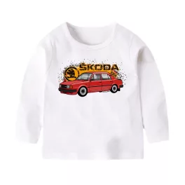 SKODA 120 HOSSZÚ UJJÚ GYEREK PÓLÓ FEHÉR